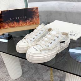 Xvessels Shoes Roller Wu Jianhao white pink small fragrant tweed color changing low gang beggar canvas women's