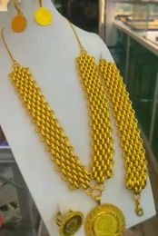 Necklace Earrings Set Dubai 24k Gold Plated Bracelet Rings Jewellery For Women DD10134