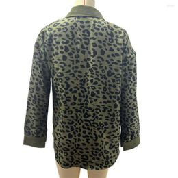 Giacche da donna Donne da donna Opera abbondanza leopardo patchwork cappotto alla moda molla/autunno con design a petto singolo in forma libera