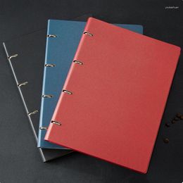 Hardcover Custom A4 Size Notebook Black Ring Binder Leather Journals With Logo Blue Loose-Leaf Business Planner