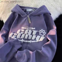 Men's Hoodies Sweatshirts American retro design feels like a hoodie Little Devil hoodie Women's autumn and winter loose and lazy style oversized sweatshirt Z230817