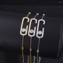 Charm Bracelets Luxury 1:1 Geometric Minimalist Sexy Versatile Bracelet Micro-encrusted Zircon For Women Fashion Wedding Jewellery