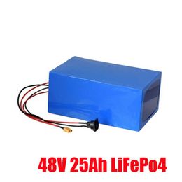 48 volt deep cycle rechargeable lifepo4 48v 25ah lithium battery pack for ebike + 5A charger