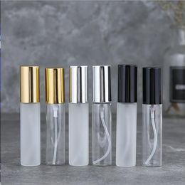 10ml Mini Empty Perfume Atomizer 1/3OZ Clear Fine Mist Glass Bottles Spray Refillable Fragrance Scent Sample Bottle With Silver Gold Sp Sosq