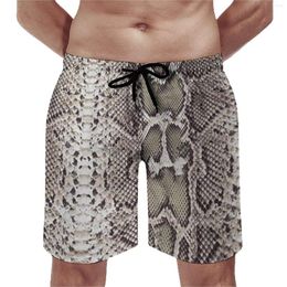 Men's Shorts Summer Board Snakeskin Print Sports Surf Animal Skin Pattern Short Pants Fashion Quick Dry Beach Trunks Plus Size