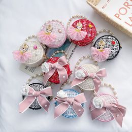 Handbags Girl Messenger Bag Cute Kids Coin Purse Small Wallet Pearl Bag Princess Shoulder Packet Baby Candy Handbag Children's Day Gift 230816