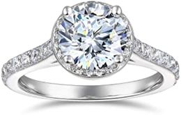 2CT Wedding Ring Pass Diamond Tester D Colour VVS1 Moissanite Luxury Engagement Lab Grown Diamond Rings