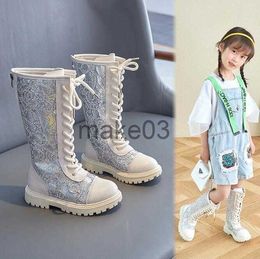 Boots Autumn New Girls Long Boots High Single Boots Princess Leather Snow Boots Fashion Hot Waterproof Cool Allmatch 2737 Kids Shoes J230816