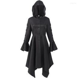 Women's Trench Coats Windbreaker Coat Spring And Autumn Hooded Personality Irregular Design Casual Large Size