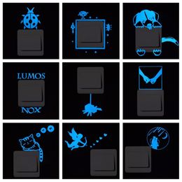 Wall Stickers DIY Cartoon Interesting Luminous Sticker Living Children Room Bedroom light Switch Glow in the Dark Home Decoration Decal 230815