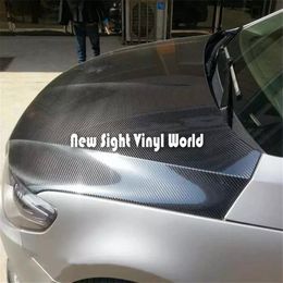 Premium Super Shiny Black Gloss 5D Carbon Fibre Vinyl Car Wrap Film Air Bubble Car Styling219N