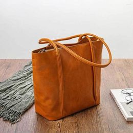 Evening Bags Original Vegetable Tanned Cowhide Tote Bag With Genuine Leather Retro Handbag Large Capacity Women's Shoulder