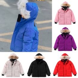 Baby Down Down Coats Jackets de grife infantil garotos garotos jackets de inverno com crachá de um casaco de fora de roupa de fora de casa