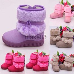 Boots Winter Warm Girls Boots Cotton Toddler Outdoor Children Snow Boots Nonslip Kids Girl Thicker Fur Shoes Baby Shoes Classic Boot J230816