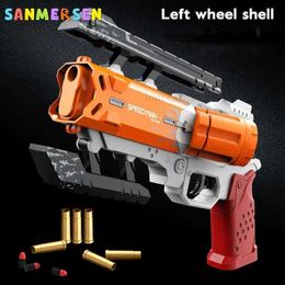 Revolver Soft Bullet Gun Toy Shell Throwing Back Front Sight Truely Load 6Pcs bullet holes EVA Material 10m Shooting Outdoor Toy T230816