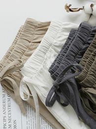 Women's Shorts Summer Casual Cotton Linen Women High Waist Fashion Short Pants Streetwear