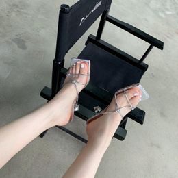 Sandals 2023 Summer Open Toe High Heel Women Slippers Fashion Female Outdoor Thin Sandal Slip On Cross Strap Slides Sexy Pumps