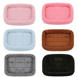 kennels pens Soft Plush Square Dog Bed Mat Beds for Dogs Cat Small Medium Large Pet Sleep Calming Pad Cat Dog Bed Cushion Pet Supplies 230816