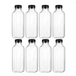 Storage Bottles 8pcs Empty With Lids 17oz Caps Reusable Clear Containers For Storing Water Party Supplies