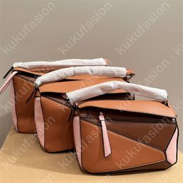 3 Sizes Fashion Cross Body Bags For Women Puzzle Designers Luxury Totes Leather Handbags Loe Shoulder Bag Crossbody Purses Geometry Handbag
