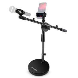 Flash Brackets Microphone Stand Holder Adjustable Tripod 3 in 1 Table PhoneMic with Clip 58" to 38" Adapter 230816