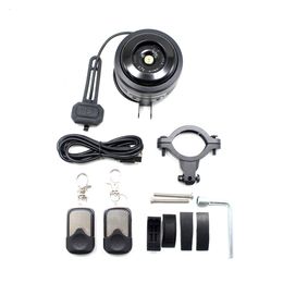Bike Horns 125db Motorcycle Scooter Trumpet Horn USB Charge Bicycle Electric Bell Cycle Optional Antitheft Alarm Siren Remote Control 230815