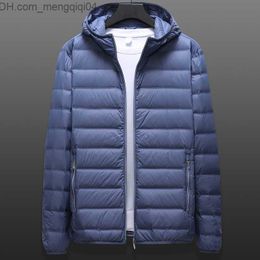 Men's Jackets Men's Spring Jacket Inflator Lightweight Down Coat Half Season Ultra Light Men's Autumn Large Size 6XL 8XL White Duck Cover Coat Men's Z230816