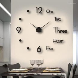 Wall Clocks 3D Big Size Clock Mirror Sticker Diy Brief Living Decor Meetting Room Modern Design Silent Acrylic