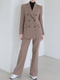 Women's Two Piece Pants Elegant Women Blazer Suit Spring Office Ladies Pant Suits Long Sleeve Jacket & 2023 Workwear Female Business Outfits