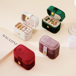 Jewellery Pouches 1 Pcs INS Mini Ring Box Portable Italian Velvet Earnail Birthday Gift