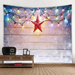 Tapestries Christmas plank decoration tapestry bedroom living room wall hanging tapestries home decoration christmas mat christmas new year