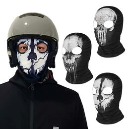 Fashion Face Masks Neck Gaiter Ghosts Balaclava Men Mask 2 Holes Skullies Hood Caps Full Face Cover For Halloween War Game Cosplay CS Player Headgear 230815