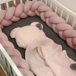 Bed Rails 1M/2M/3M/4M Baby Bed Bumper Infant Cradle Cot Protector Knot Braid Bumper Plush Pillow Cushion Crib Anti-collision Room Decor 230816