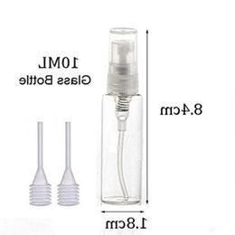 Glass Clear 10ml 1/3oz Atomizer Vial Bottle Spray Refillable Perfume Empty Fine Mist Sample Bottle Free Transfer Pipette Travel Rpfvb