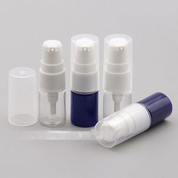 6ML PET Cream Lotion Pump Refillable Mini Plastic Dispenser Bottle Liquid Shampoo Container Travel Size Clear And Blue Color Qtkii