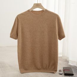 Men's T Shirts 2023 Summer Men Knit Shirt Wool Streetwear T-shirt Oversized Short Sleeve Tshirt Loose