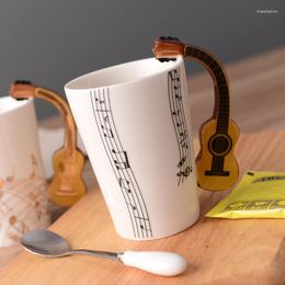 Mugs TingKe Modern Minimalist Musical Instrument Ceramic Mug Creative Shape Handle Water Coffee Cup