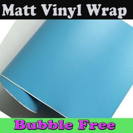 Baby blue Matte Vinyl wrap Film For Vehicle Car wrap light sky blue matt Car Wrap Film with air release 1 52x30m Roll301N