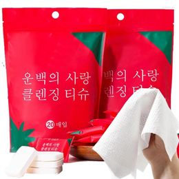 Towel 20pcs/bag Disposable Compressed Portable Travel Non-woven Fabric Face Water Wet Wipe Outdoor Moistened Tissues