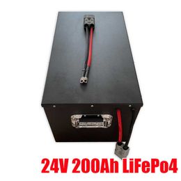 Rechargeable deep cycle 24V 200AH LifePO4 lithium Battery Pack for home solar energy storage + 20A charger