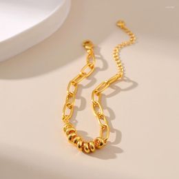 Strand CCGOOD 18 K Plated Metal Chain Bracelet Minimalist Gold Women Fashion Jewelry Waterproof Bracelets Accessories