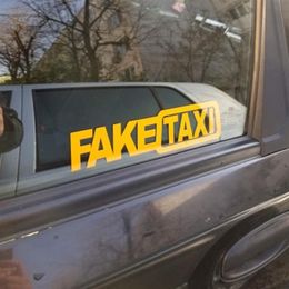 2 PCS Fake taxi funny reflective car winsowe decal ca-479219D