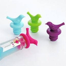 Funny Tool Novelty Bird Silicone Wine Bottle Stoppers Kit for Wine and Beverage Bottle Stoppers with 4 color Tdpnl