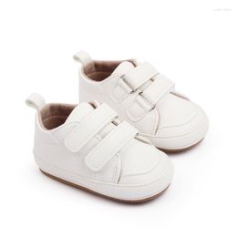 First Walkers Caziffer Infant Baby Boys Girls Moccasins Sneakers Solid Color Contrast PU Leather Anti-Slip Sole Prewalker Walker