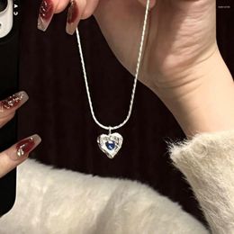 Pendant Necklaces INS Irregular Hammer Pattern Love Necklace For Female Minority Y2k Design Sense Lava Heart Collar Chain Gift Girlfriend