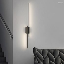 Wall Lamps Modern Led Lamp For Bedside Bedroom Corridor Staircase Hallway Lighting Home Decorative Fixture Black Gold Interior Lights