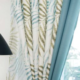 Curtain Curtains for Living Room Blue Stitching Pour le Window Curtain for Bedroom Kitchen Blackout Cortinas