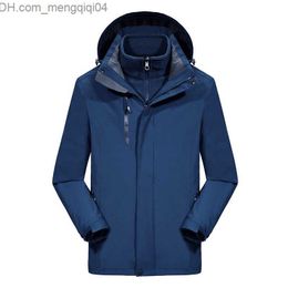 Men's Jackets Men's three in one coat windproof and waterproof mountain cotton dress in autumn and winter Z230816