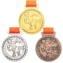 Decorative Objects Figurines Skating Medals 3D Gold Award Design Your Own Roller Medal Custom Metal Sport Medallions School Souvenir Gift 230815