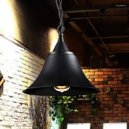 Pendant Lamps Droplight Verandas Bedroom Restaurant Nordic Retro Bell Wrought Iron Chandelier And Lanterns Industry